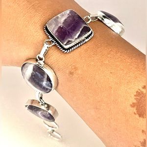 Chevron Amethyst Bracelet